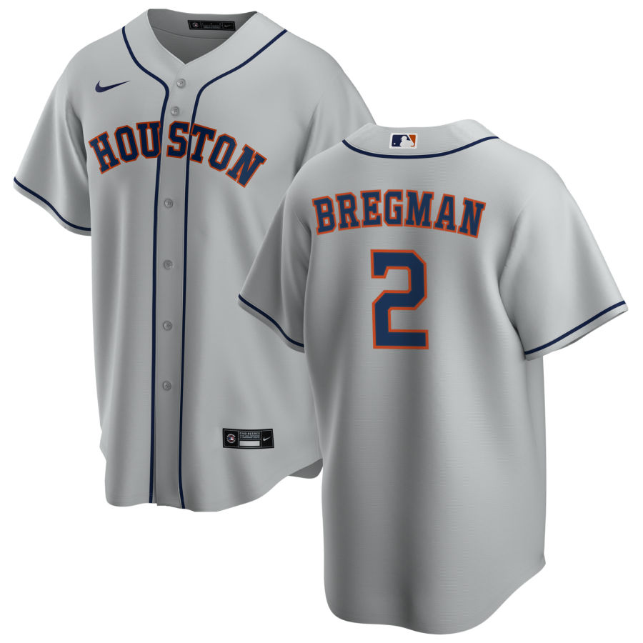 Nike Men #2 Alex Bregman Houston Astros Baseball Jerseys Sale-Gray